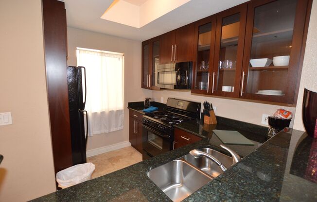 Meridian STUDIO Condo Fully Furnished w/Main Pool View-Lush Green trees in Resort Style Community.