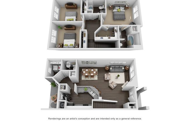 3 beds, 2.5 baths, 1,507 sqft, $1,734, Unit 1602