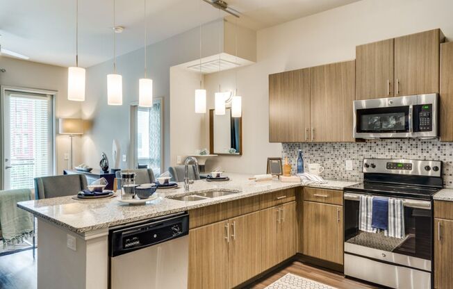 kitchen space in our luxury las colinas apartments