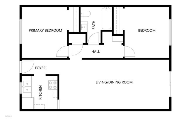 2 beds, 1 bath, 771 sqft, $1,295, Unit 09