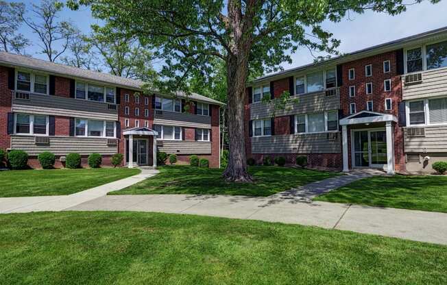 our apartments at the district feature a spacious yard and green grass