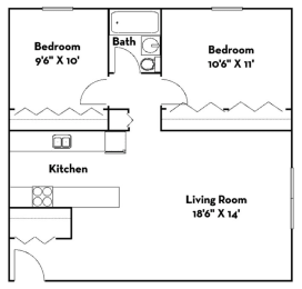 2 beds, 1 bath, 820 sqft, $1,565
