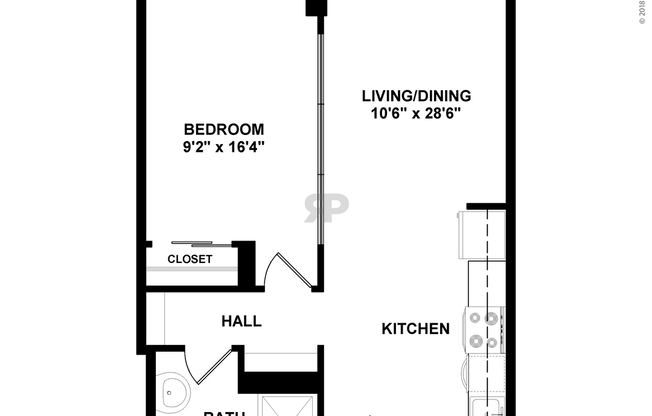 1 bed, 1 bath, 579 sqft, $1,780