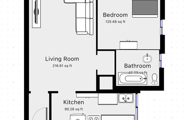 1 bed, 1 bath, 550 sqft, $1,674, Unit 2019-B