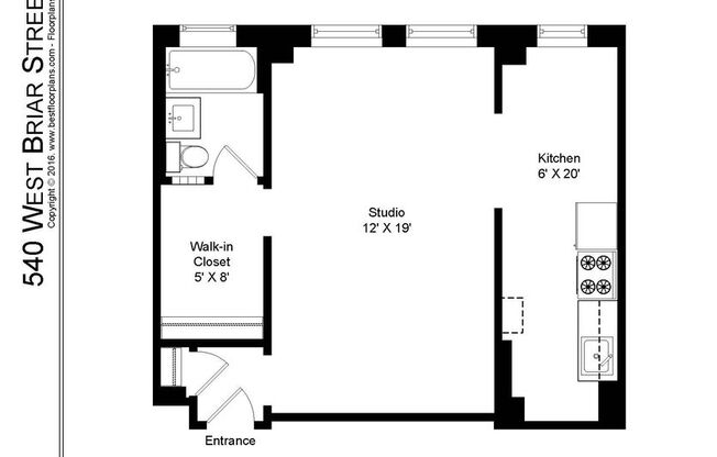 Studio, 1 bath, 500 sqft, $1,575, Unit 540-6H
