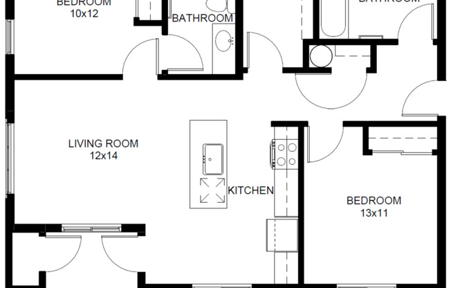 2 beds, 2 baths, 1,000 sqft, $1,749, Unit A103