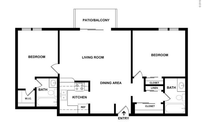 2 beds, 2 baths, 900 sqft, $2,696