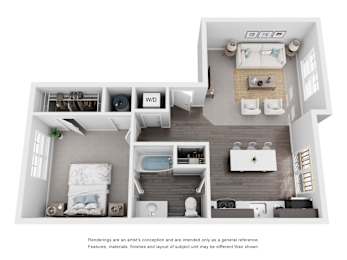 1 bed, 1 bath, 773 sqft, $1,555