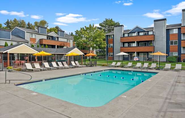 the swimming pool at our apartments