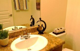 Bathroom with updated countertops