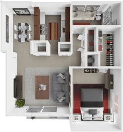 1 bed, 1 bath, 724 sqft, $795