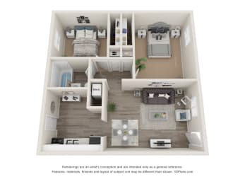 2 Bedroom Floorplan at Balfour Forest Apartments, Georgia