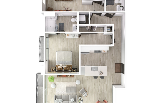 2 beds, 2 baths, 1,058 sqft, $4,595, Unit 202