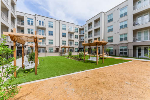 Lush Courtyards With Ample Sitting at Residences at 3000 Bardin Road, Texas, 75052
