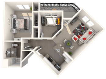 2 beds, 1 bath, 735 sqft, $2,487