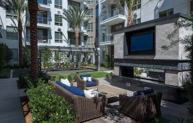 outdoor lounge at Vora Mission Valley, San Diego, CA, 92120