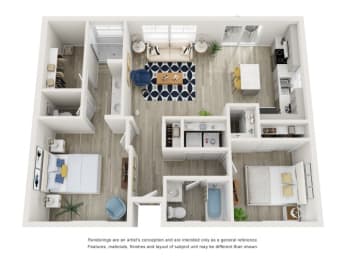 2 beds, 2 baths, 996 sqft, $2,149