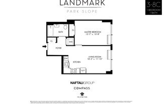 1 bed, 1 bath, $3,800, Unit 4C