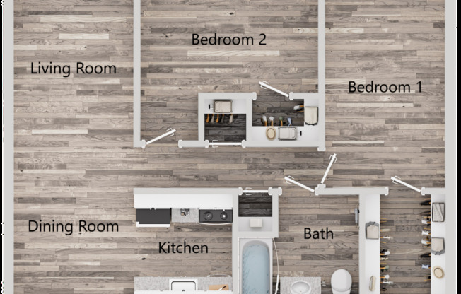 2 beds, 1 bath, 692 sqft, $1,275, Unit 553F