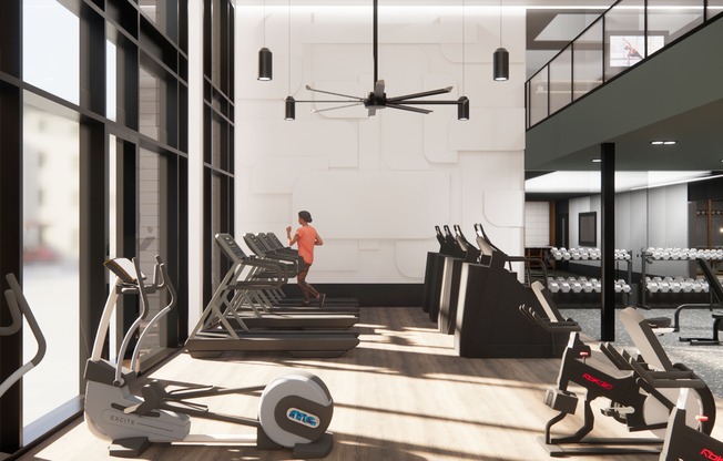 Stay active with our top-notch fitness center, offering spin bikes, fitness on-demand, and a workout mezzanine.