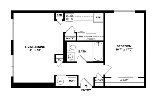 1 bed, 1 bath, 678 sqft, $1,015