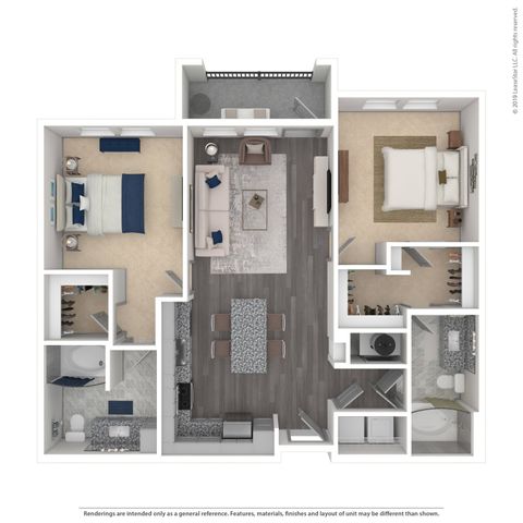 2 beds, 2 baths, 1,057 sqft, $1,943