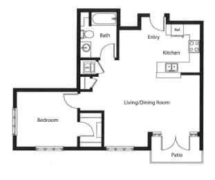 1 bed, 1 bath, 839 sqft, $3,260