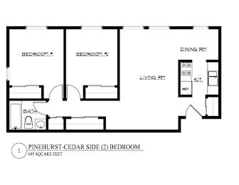 2 beds, 1 bath, 740 sqft, $1,275