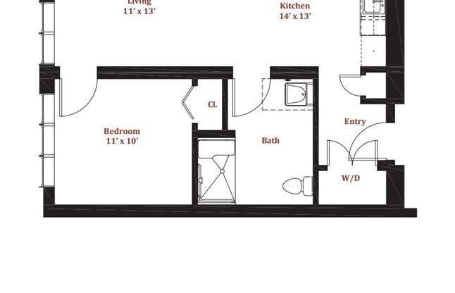 1 bed, 1 bath, 621 sqft, $2,950, Unit 213