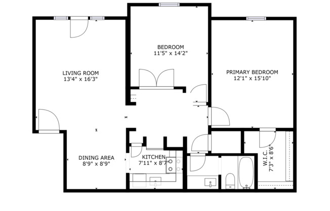 2 beds, 1 bath, 1,024 sqft, $1,564, Unit 208D