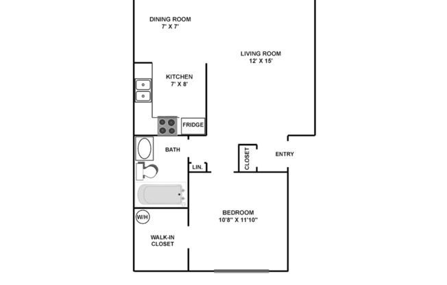 1 bed, 1 bath, 580 sqft, $1,395, Unit P-068