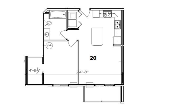 1 bed, 1 bath, 653 sqft, $1,209, Unit 1244-17