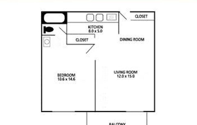 1 bed, 1 bath, 560 sqft, $815, Unit 3253-101