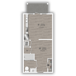 Studio, 1 bath, 450 sqft, $1,500