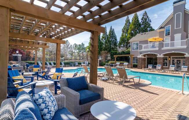 Poolside Deck at Elme Eagles Landing in Stockbridge, GA