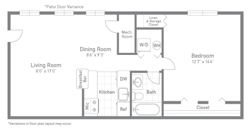 1 bed, 1 bath, 663 sqft, $1,819