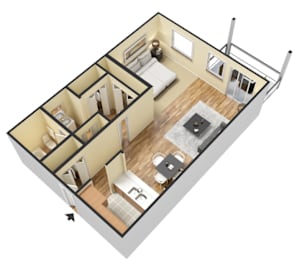 Studio, 1 bath, 500 sqft, $1,105