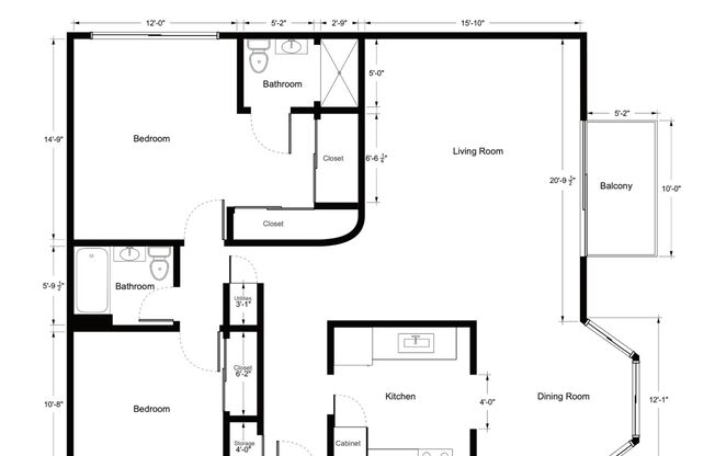 2 beds, 2 baths, 1,192 sqft, $2,995, Unit 4169-101