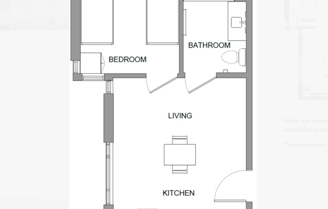 1 bed, 1 bath, 404 sqft, $2,795, Unit 501
