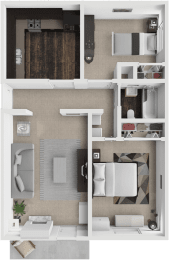 2 beds, 1 bath, 750 sqft, $999