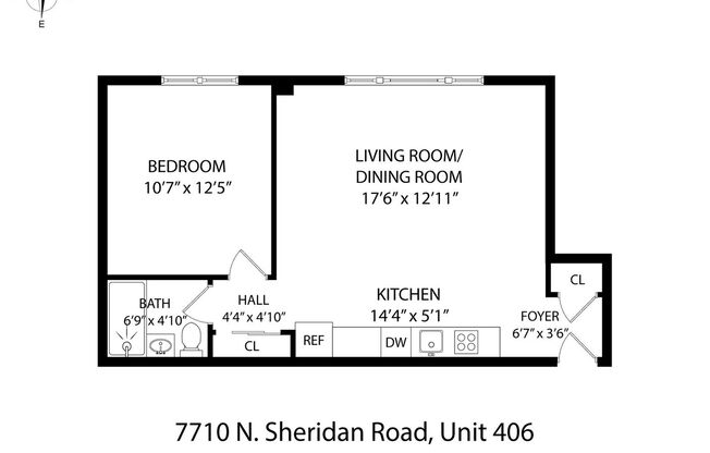 1 bed, 1 bath, 485 sqft, $1,750, Unit 406
