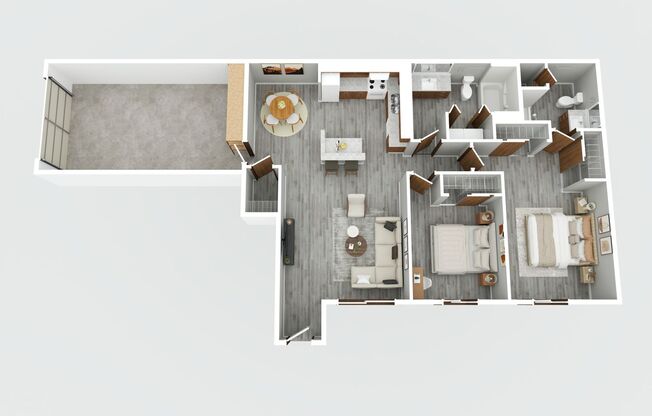 2 beds, 2 baths, 975 sqft, $1,299, Unit N104