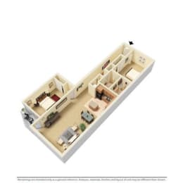 2 beds, 2 baths, 1,200 sqft, $1,891