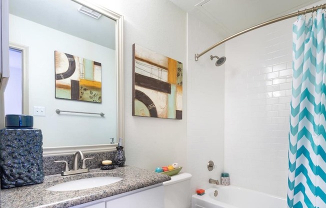 Lakewood on the Trail large bathroom with full bathtub Dallas Apartments