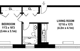 1 bed, 1 bath, $4,200, Unit 6CC