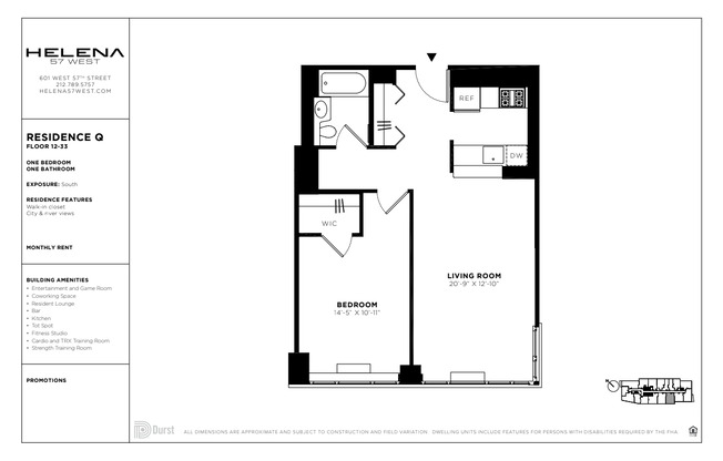 1 bed, 1 bath, $5,134, Unit 23Q
