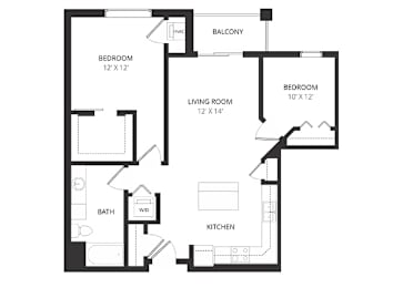 1 bed, 1 bath, 909 sqft, $1,665