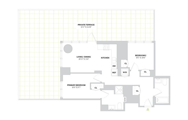 2 beds, 2 baths, $9,950, Unit 7M