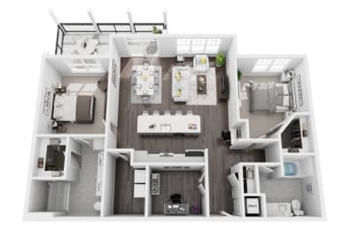 2 beds, 2 baths, 1,279 sqft, $2,319