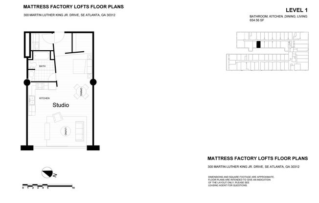 Studio, 1 bath, 653 sqft, $1,495, Unit 107